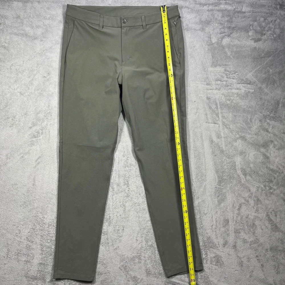 Lululemon Commission Slim Fit Pant Mens 38 Sage‎ Green Technical Chino READ